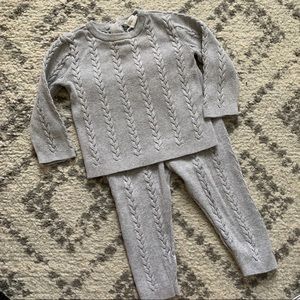 Baby Gray Sweater Knit Set - 9/12m - H&M
